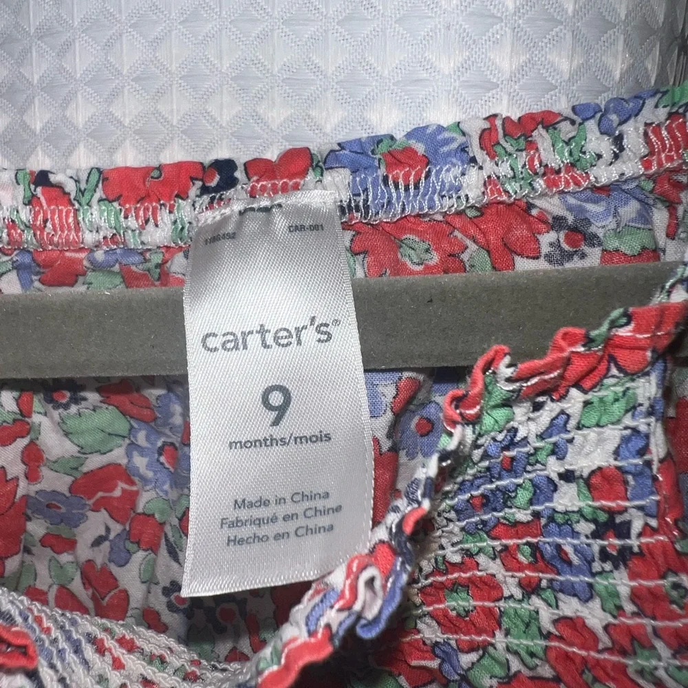 Carter’s Floral Romper with Red and Blue Flowers